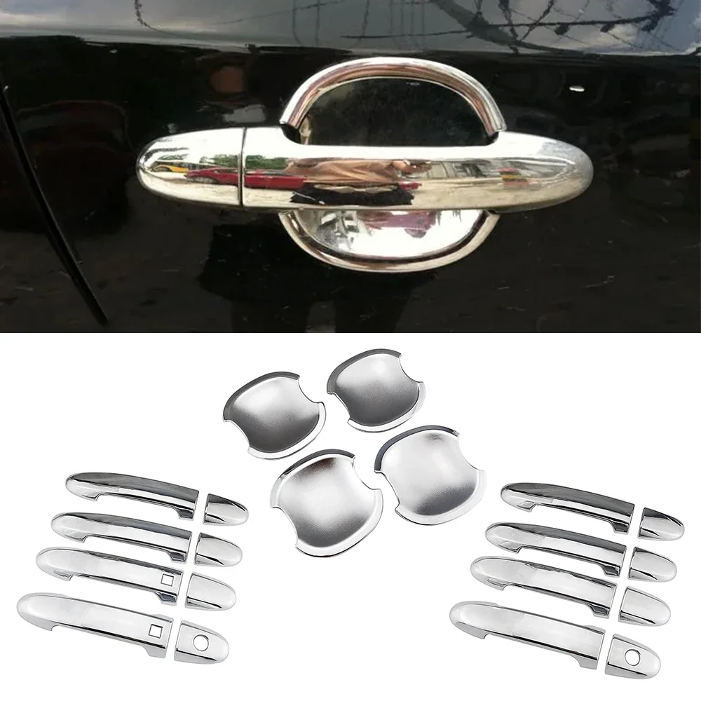 For Hyundai Santa Fe Santafe 2007-2012 ABS Car Styling Chrome Side Door Handle Cover & Door Bowl Cover 2008 2009 2010 2011