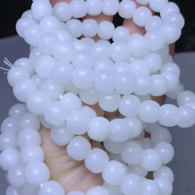 , Hotan Old-style Beads, Sheep Fat White Jade Bracelet Men and Women