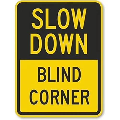 Slow Down Blind Corner Wall Poster Tin Sign Vintage BBQ Restaurant Dinner Room Cafe Shop Decor