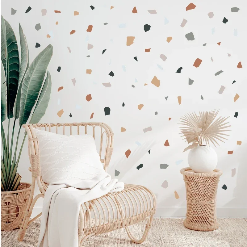 Terrazzo Pattern Irregular Stone Shape Wall Stickers for Living Room Bedroom Bathroom Decorative Wall Decals Home Decor Murals