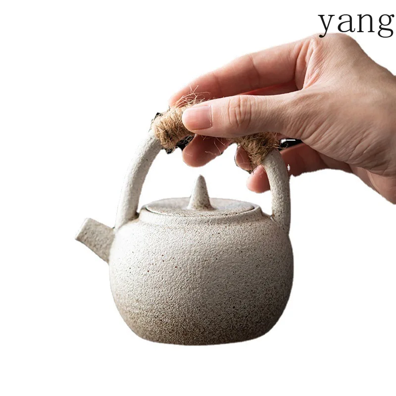 Japanese Style Rough Ceramic Tea Set Household Tilting Pot Dry Brewing Tray Teacup Set Gift Box