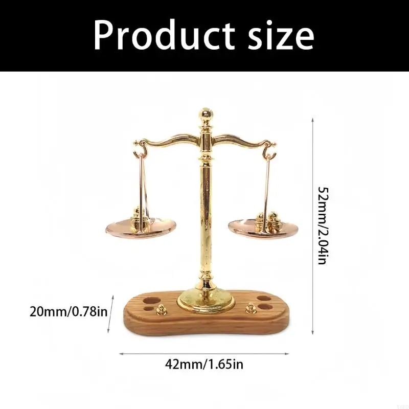 Y88D 1/12 스케일 아이언 밸런스 스케일 골동품 인형 하우스 액세서리 용 소형 모델