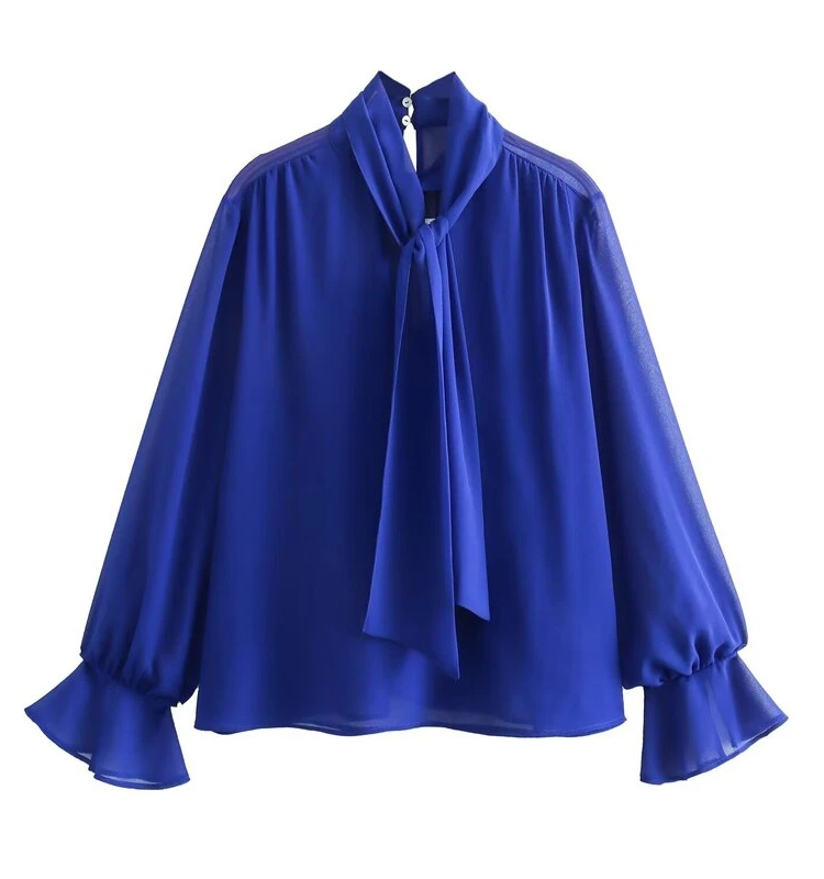 

Зима 2023: Женская модная универсальная блузка-накидка с узлом, прямого кроя, с длинными рукавами, стандартной длины