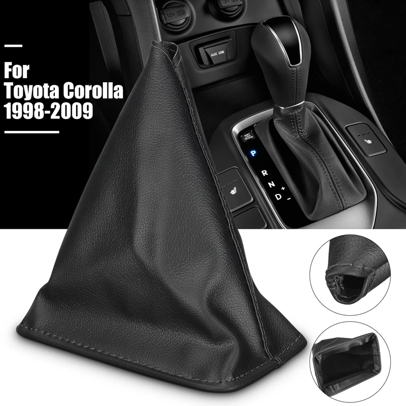 Black Gear Stick Toyota Corolla  PU Leather Gear Shift Collars Gaiter Boot Toyota Corolla 1998 1999 2000 2001 2002 2003 - 2009