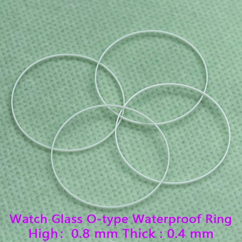 2/5 PCS Watch Glass Gasket Internal Dia 18-40mm High 0.8mm Thick 0.4mm O-Ring Watch Glass Waterproof Ring for Watchmaker image 4