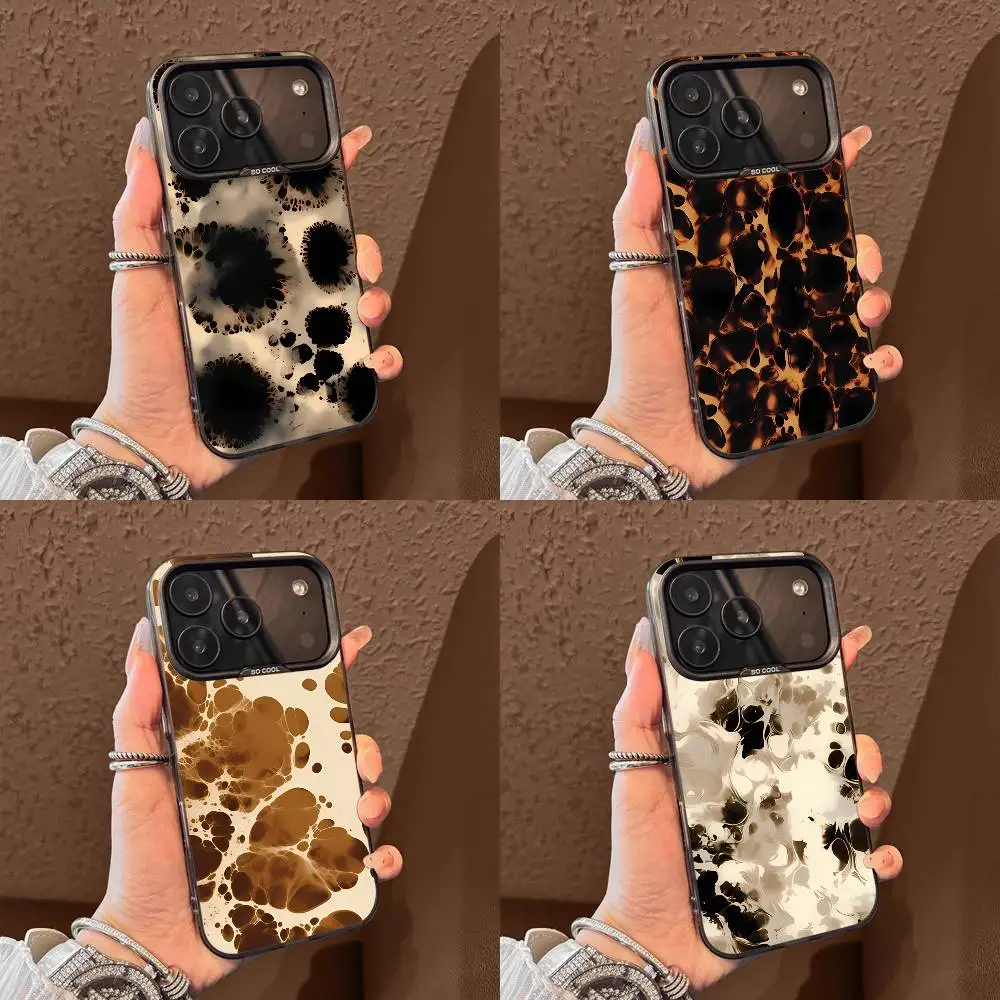 Tortoise Shell Marble Turtle Texture Phone Case For iPhone 17,16,15,14,13,12,11,Pro,Max,Plus,E,Air,Mini Black Tpu Cover