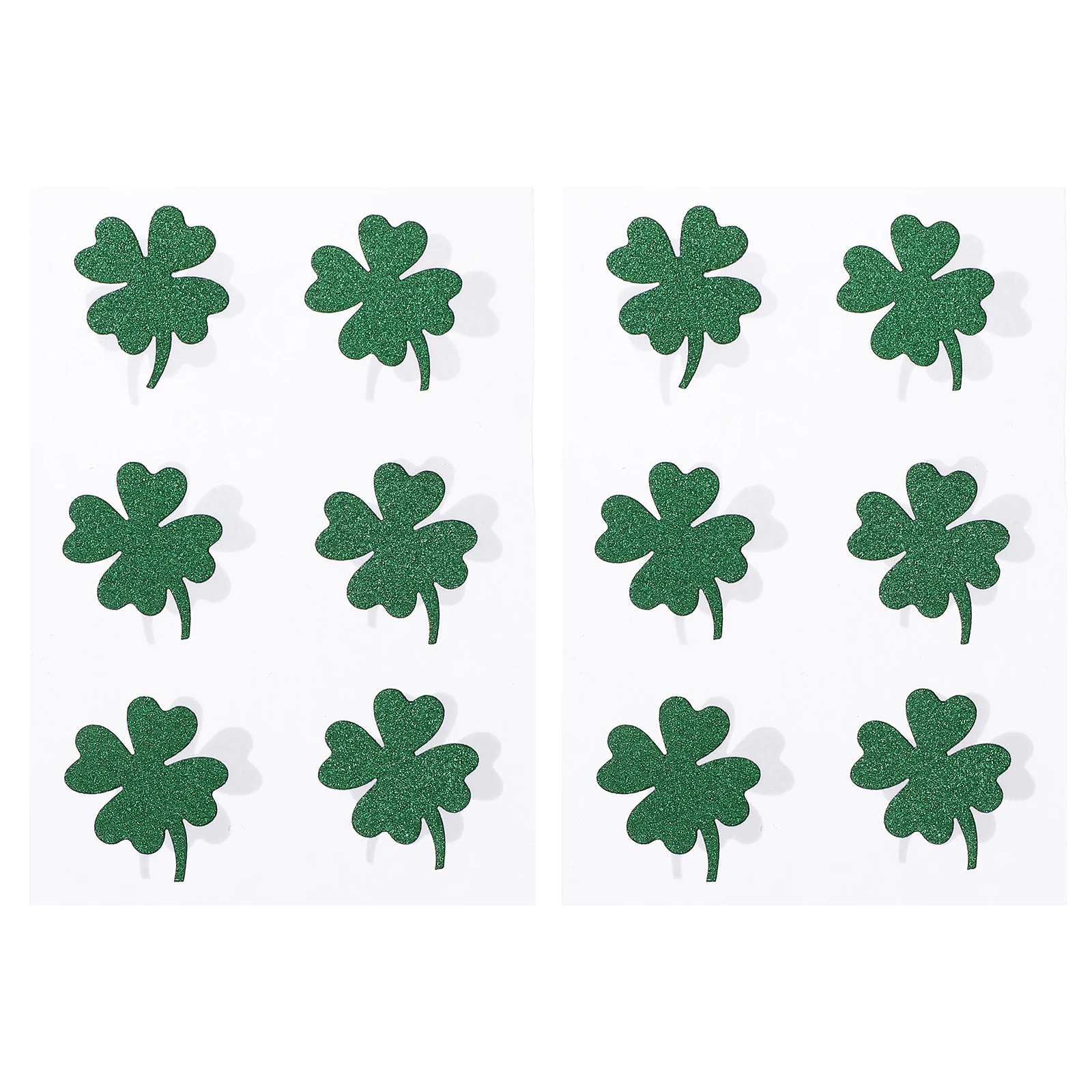 

24 Pcs/set Four-leaf Clover Decorative Stickers Shamrock Patricks Day Glitter Green