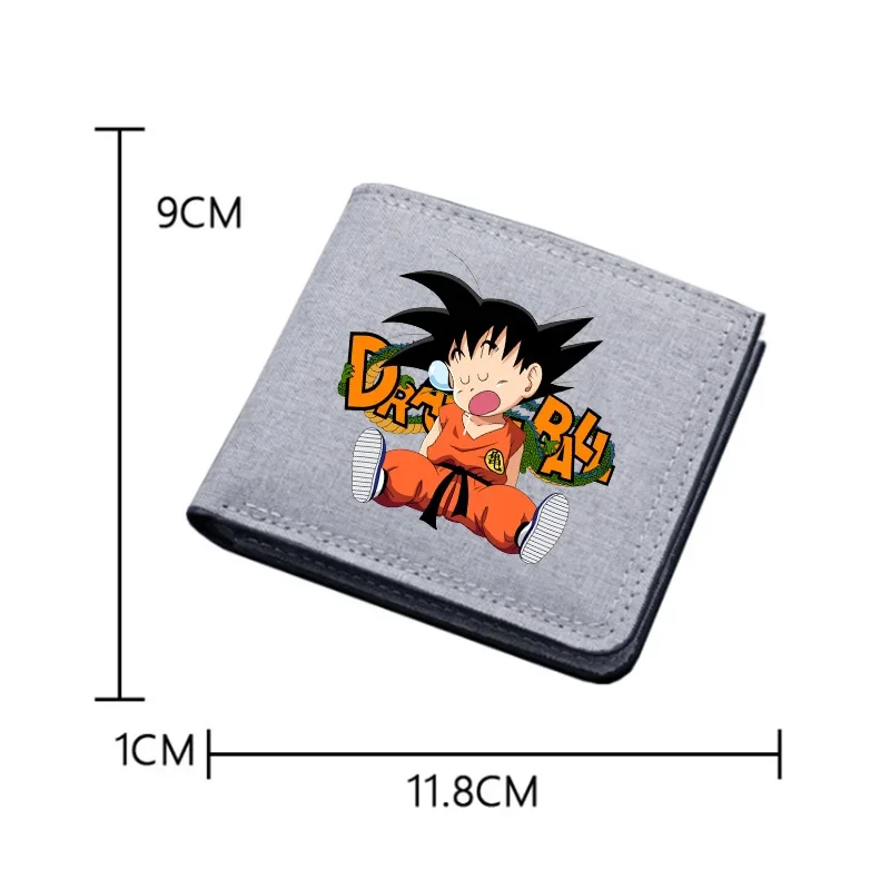 Dragon BallZ Super Wallets Anime Goku Short Folding Purse Cute Boy Canvas Card Holder Coin Case Kid Birthday Gifts