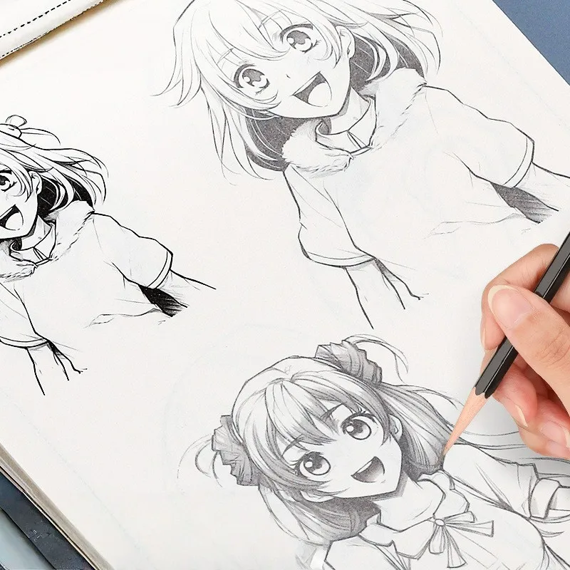 Anime Character Line Art Drawing Book for Beginners Simple Hand-drawing Exercise Book 24 Sheet of Outline Patterns New