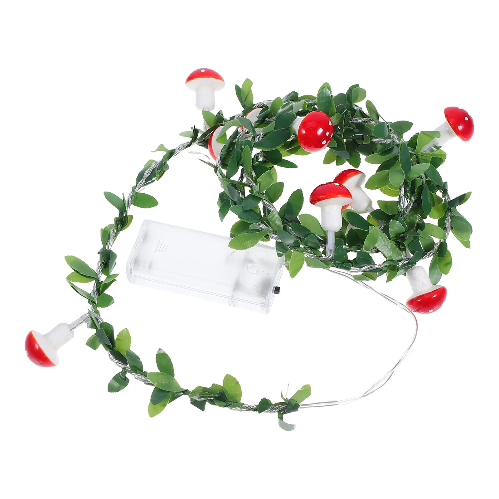

Simulated Plant Lamp Realistic LED Mushroom String Lights Green Leaves Decor Bedroom Cafe Patio Garden Waterproof Indoor Outdoor