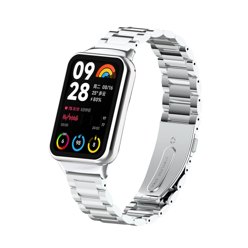 Metal Strap For Xiaomi Samrt Band 8 Pro Stainless Steel Watchband For Xiaomi Mi Band 9 Pro Bracelet For Redmi Watch 4 Wristband