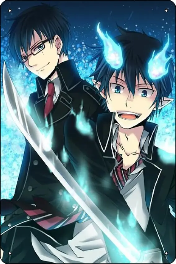 blue exorcist Poster Funny Metal Tin Sign for Home Kitchen Bar Room Garage Decor