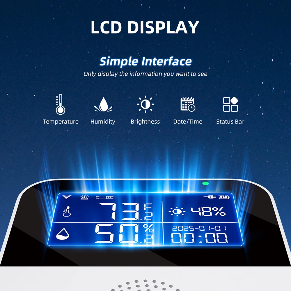 Tuya WiFi Temperature Humidity Sensor External Temperature Probe Smart Life Indoor Thermometer Hygrometer Meter Support Alexa