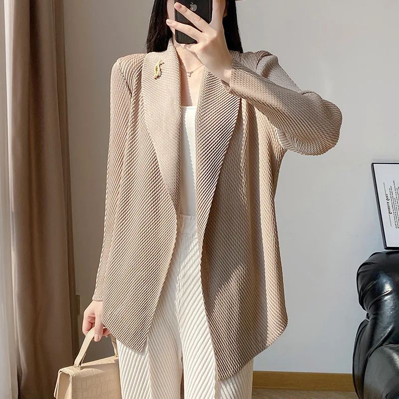 

SuperAen Ruffled 2026 Spring New Korean Style Casual Oversize Shirts Fashion Solid Color Long-sleeved Elegant Coats