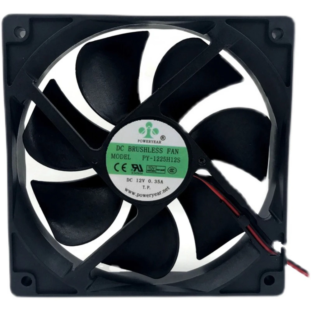 

POWERYEAR PY-1225H12S DC12V 0.35A 12CM 12025 Охлаждающий вентилятор 2-проводной