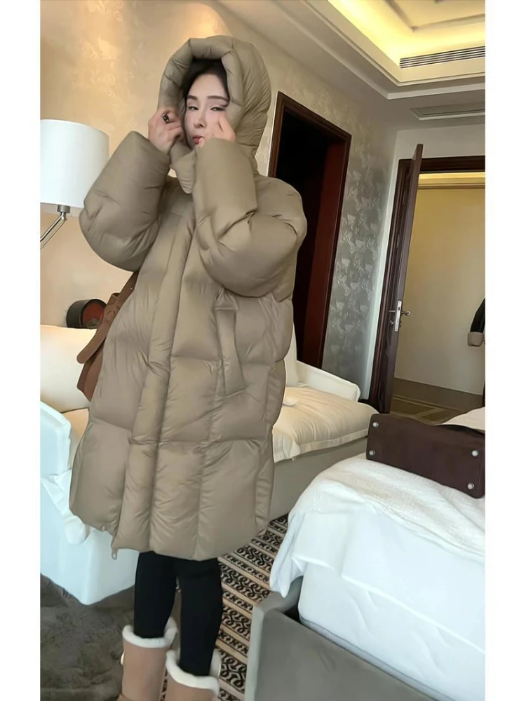 2025 New Winter Women Warm Thicken  cotton-padded Jacket Female Long Hooded Puffer Coat Ladies Outerwear