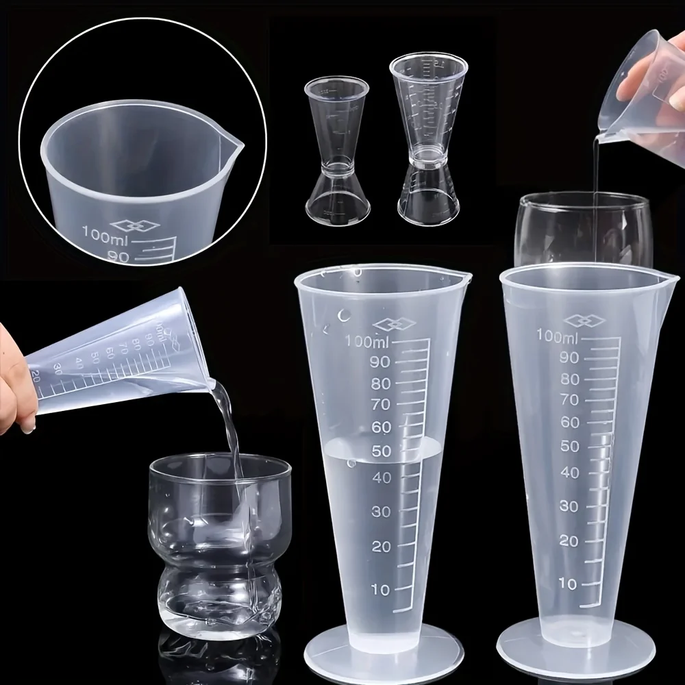 100ML Acrylic Power Cup Food-Grade Measuring Cup Thickened Transparent High-Temperature Resistant Measuring Water Cup with Scale