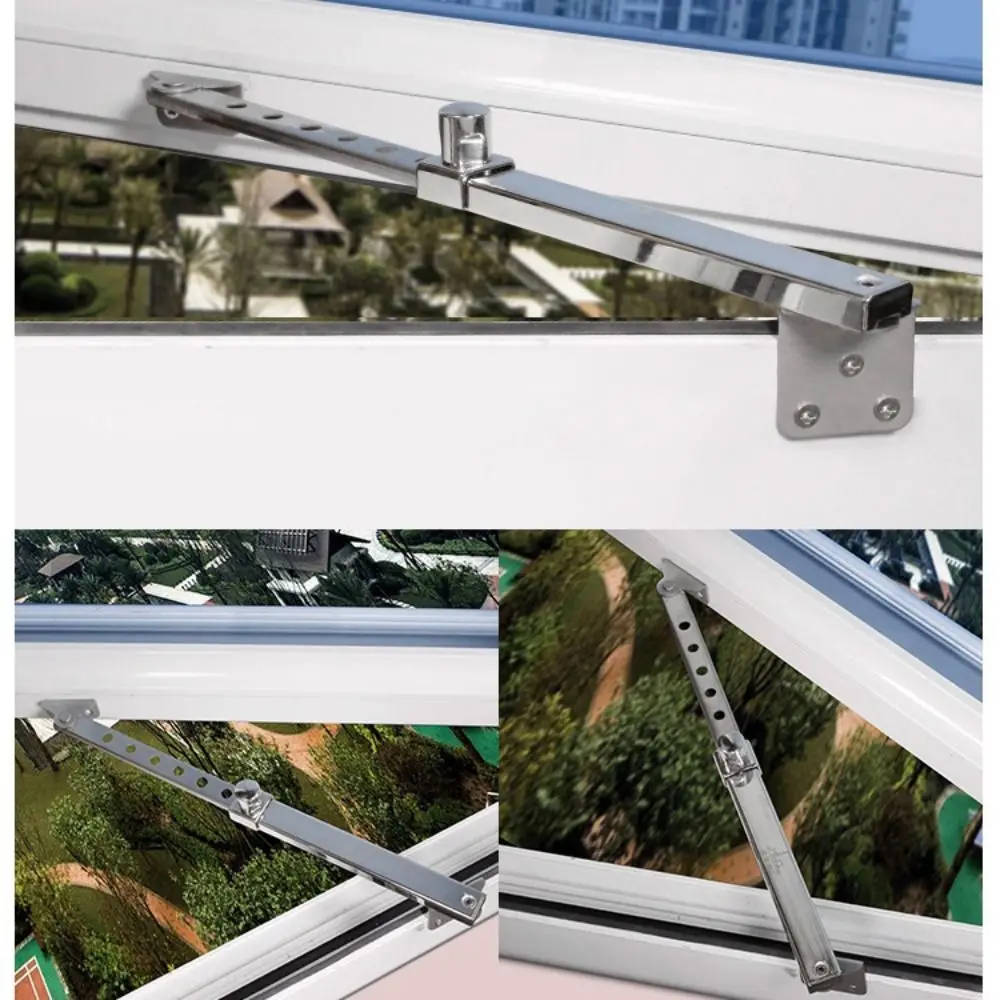 2-Pack 12 Inch Casement Window Hinge – Adjustable Push Rod Support With 5 Locking Positions, Zinc Alloy, For Metal And Aluminum Windows