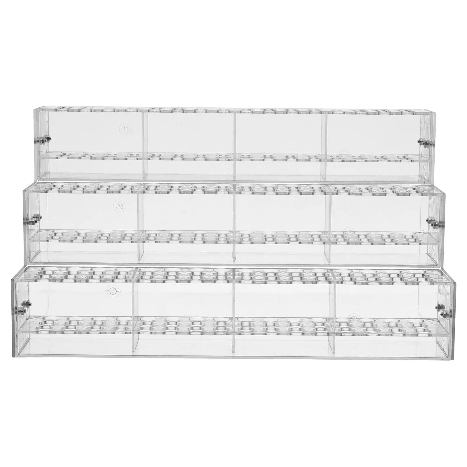 144-Slot Acrylic Pen Holder Clear Multitier Desktop Organizer Makeup Brush Display Stand Transparent Pencil Rack Art Paint Brush