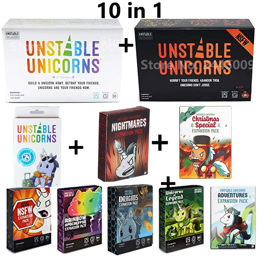 Unicorni gioco di carte natale speciale espansione degli uragani esplodere originale Imploding barking Streaking Zombie gioco da tavolo gattino