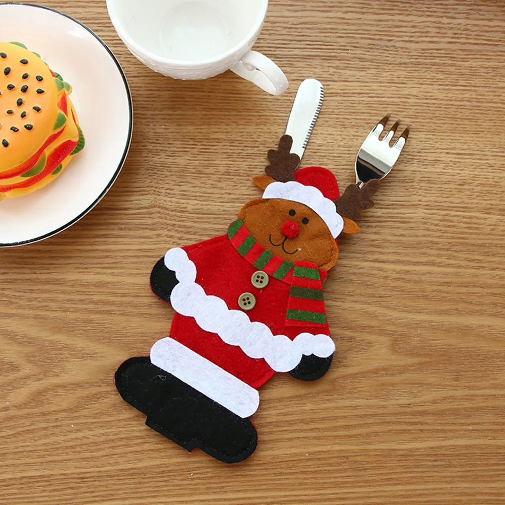 

6 Pcs Christmas Knife and Fork Bag Set Cutlery Tableware Bags Holder Gifts Pocket