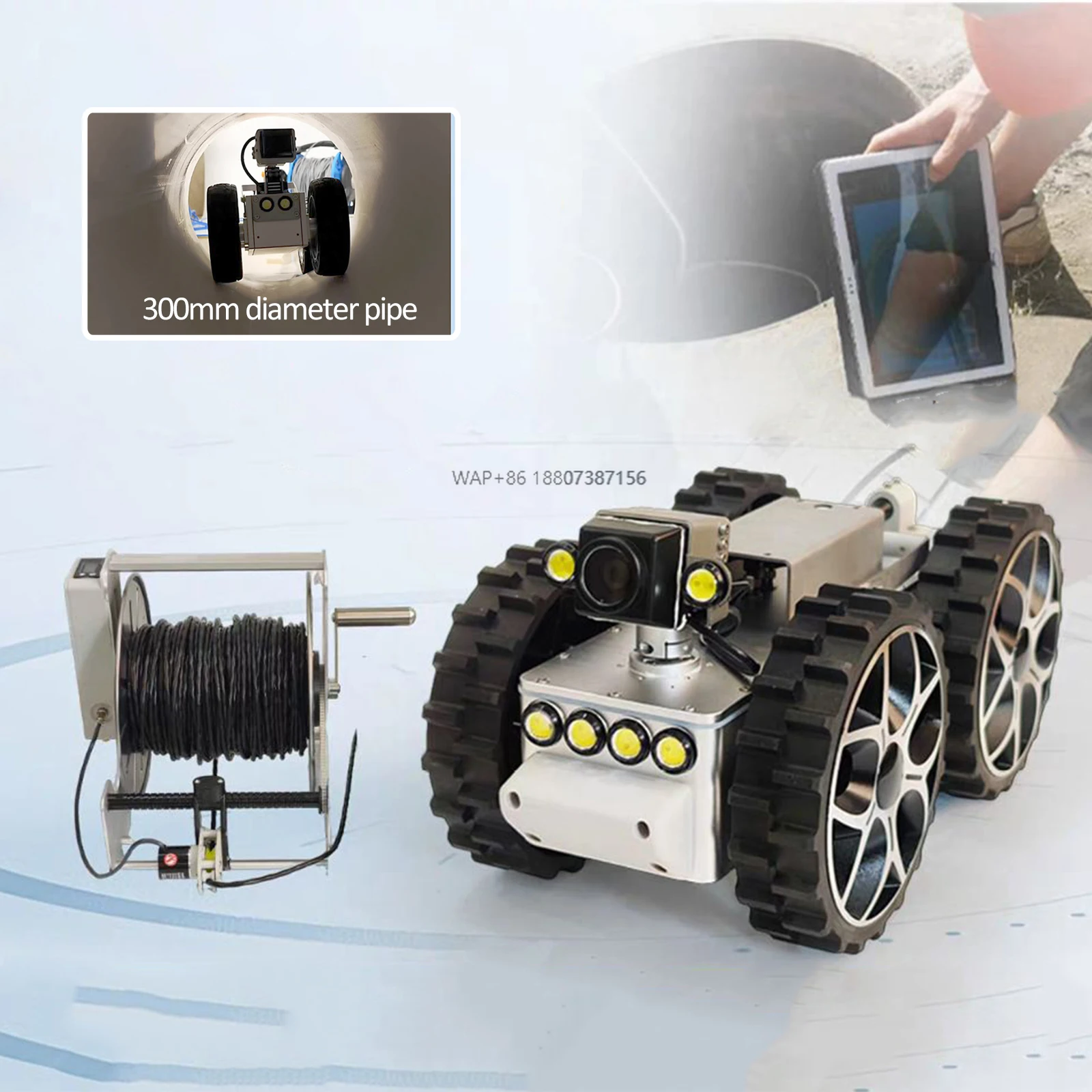 Sewer Drain Pipe Inspection Crawler Robot Pipeline Inspection Robot Underwater Pipline Works Robot