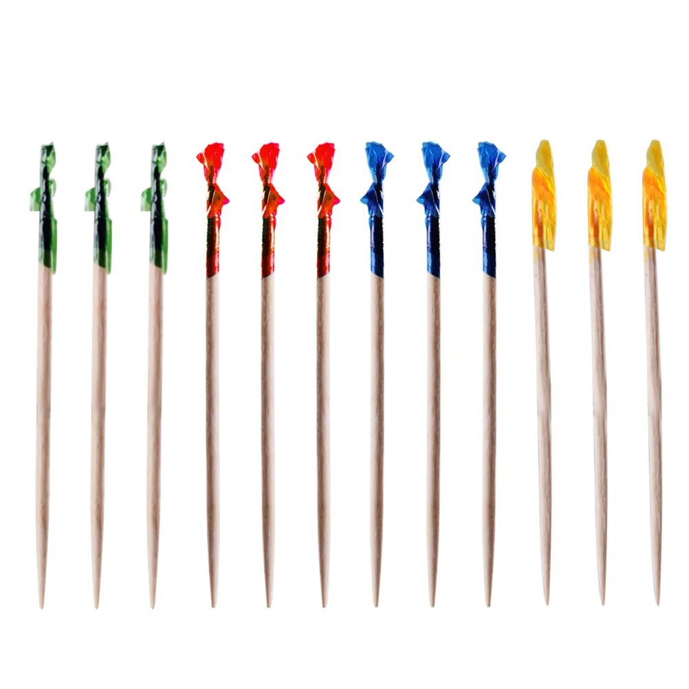 

240Pcs Food Picks Colorful Head Design Disposable Fruit Sticks Party Cocktail Picks Snack Forks Fruit Forks Cocktail Sticks