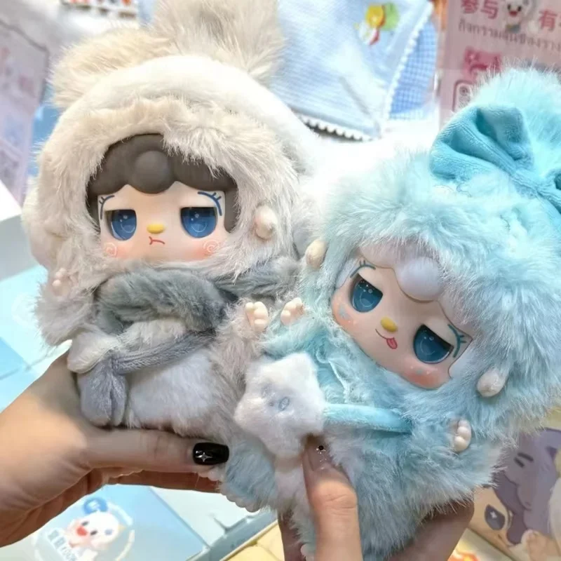 

Подлинная виниловая плюшевая кукла Yooki Yangyang V3 с теплым кроликом, милая кукла, украшение для рабочего стола, детские подарки на день рождения
