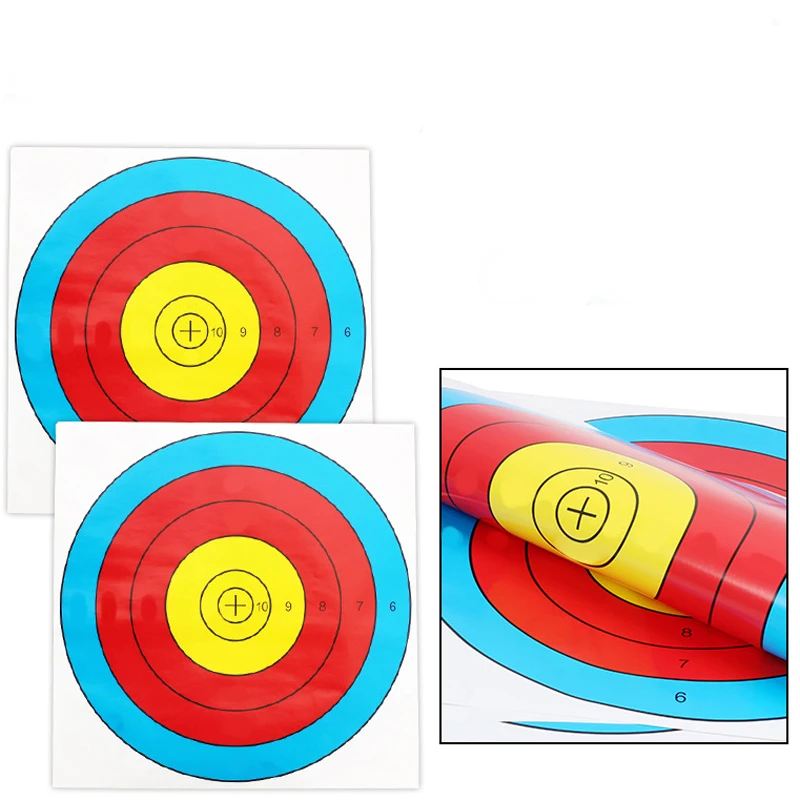 10pcs 40x40cm Archery Targets Paper Face Durable Practice Training For Arrow Bow Practice Sports Darts Hunting Shoot Accessories