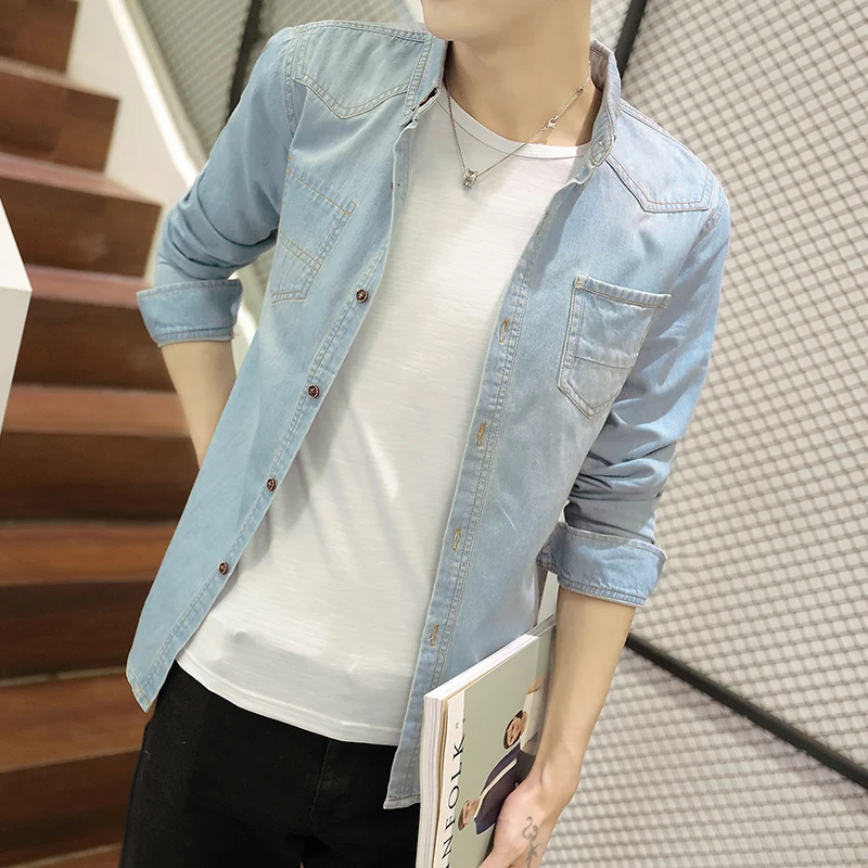 Long-sleeved Korean Style Trendy Handsome 2024 New Workwear Inch Shirt