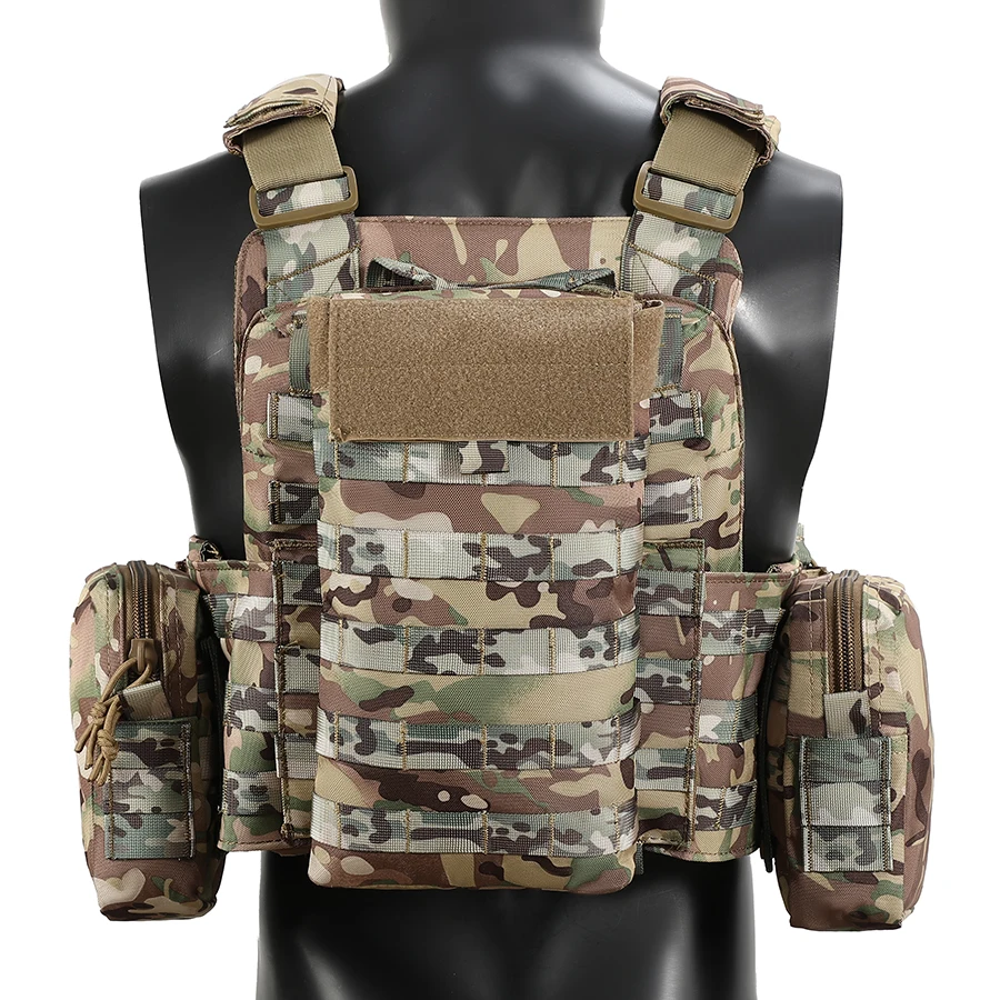 Chaleco de caza táctico MOLLE con bolsas