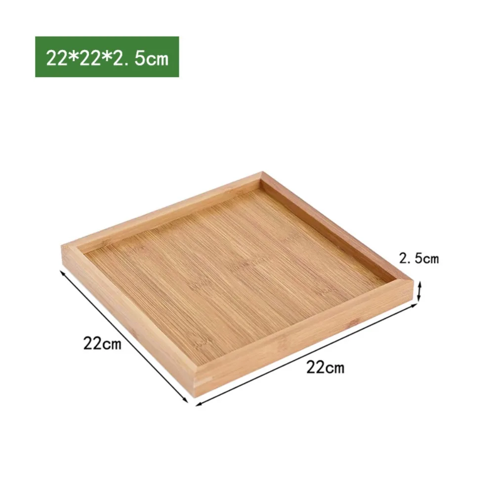 Bandeja de almacenamiento Rectangular Retro, plato de almacenamiento doméstico de bambú, plato de taza de agua de madera maciza, fruta seca