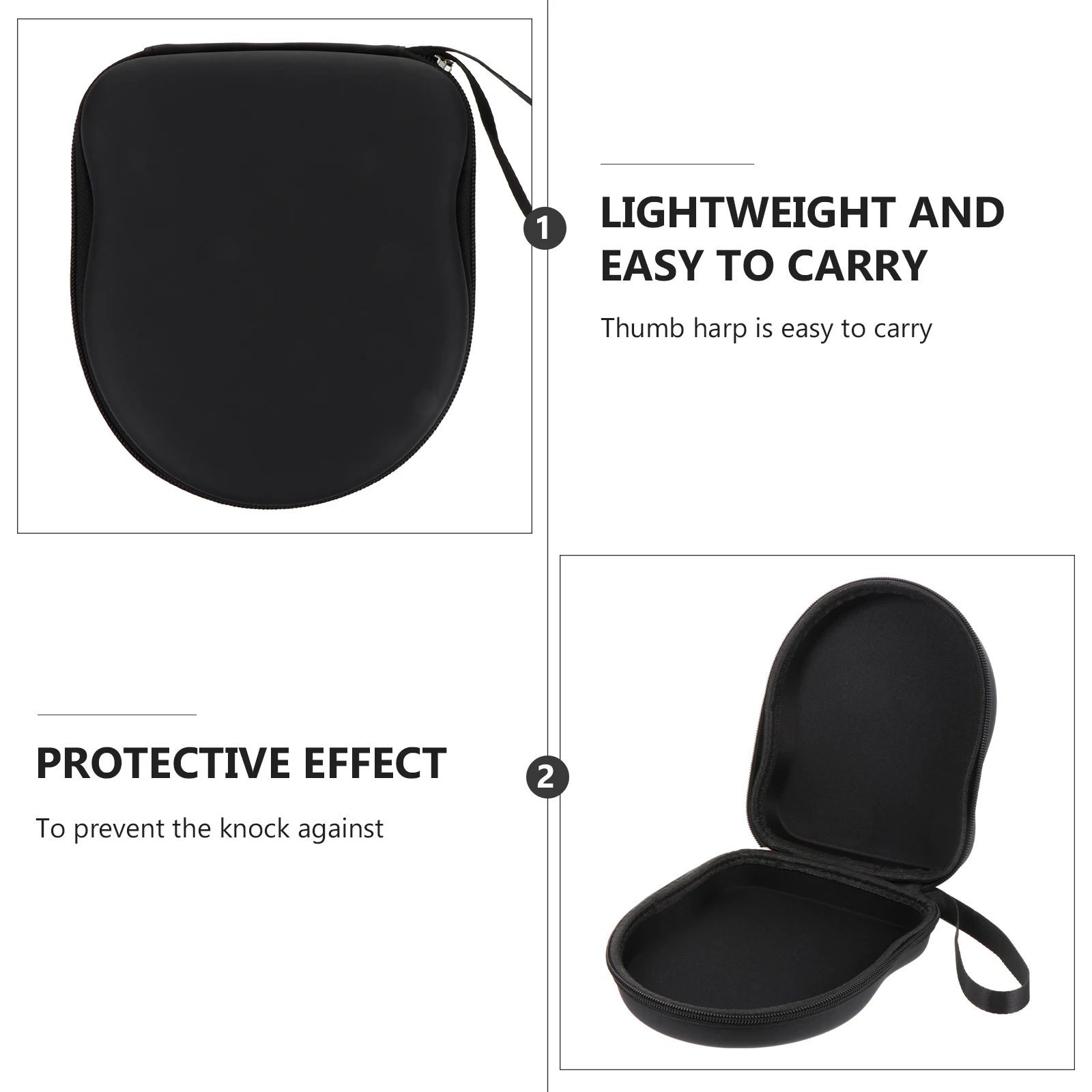 

Portable Kalimba Case Eva Waterproof Bag Black Shockproof Storage Box Easy Carry Waterproof Kalimba Bag Thumb Piano Storage Box