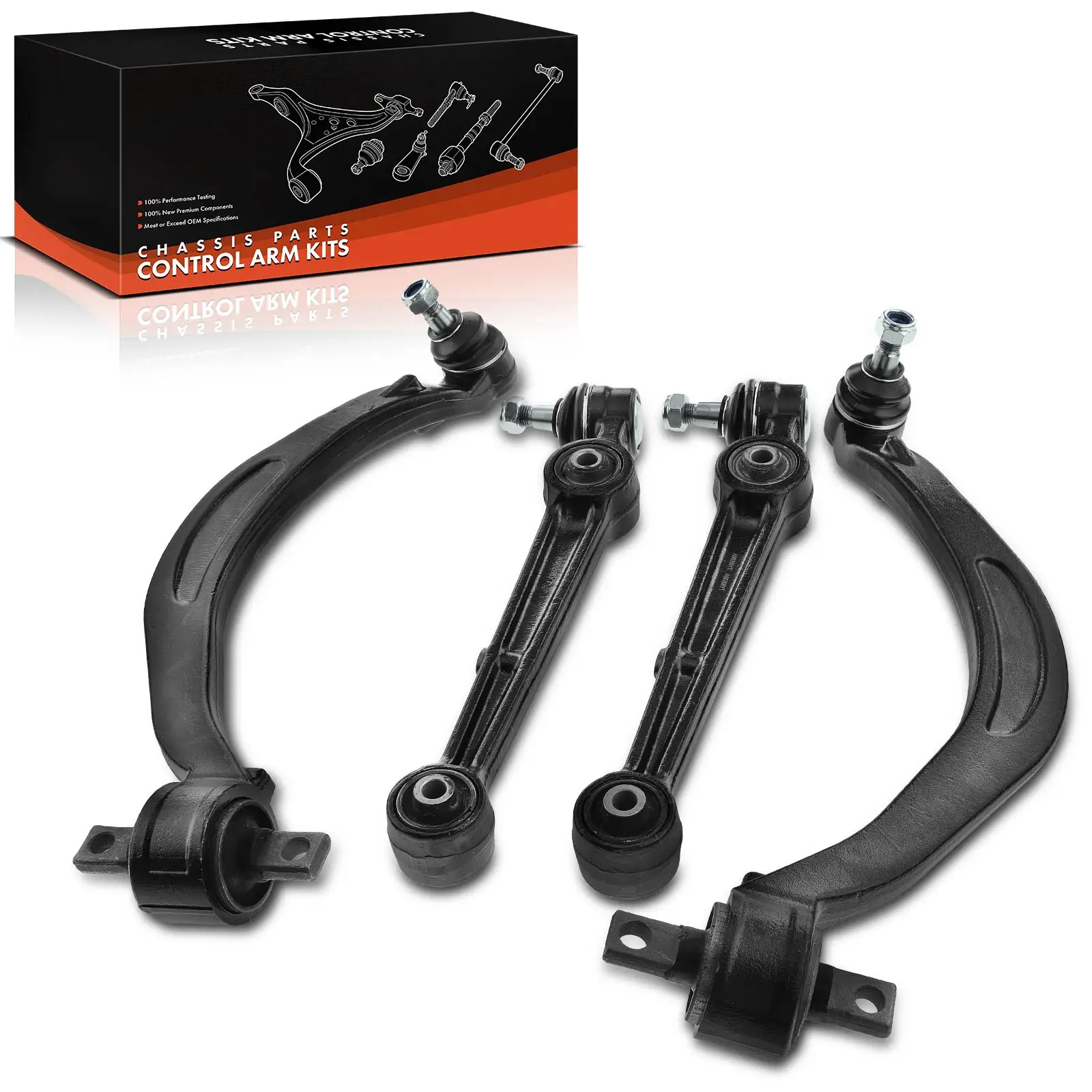 Frankberg 4-delige draagarmset vooras links rechts onder voor Mitsubishi Eclipse I II Galant V notchback VI MR162581