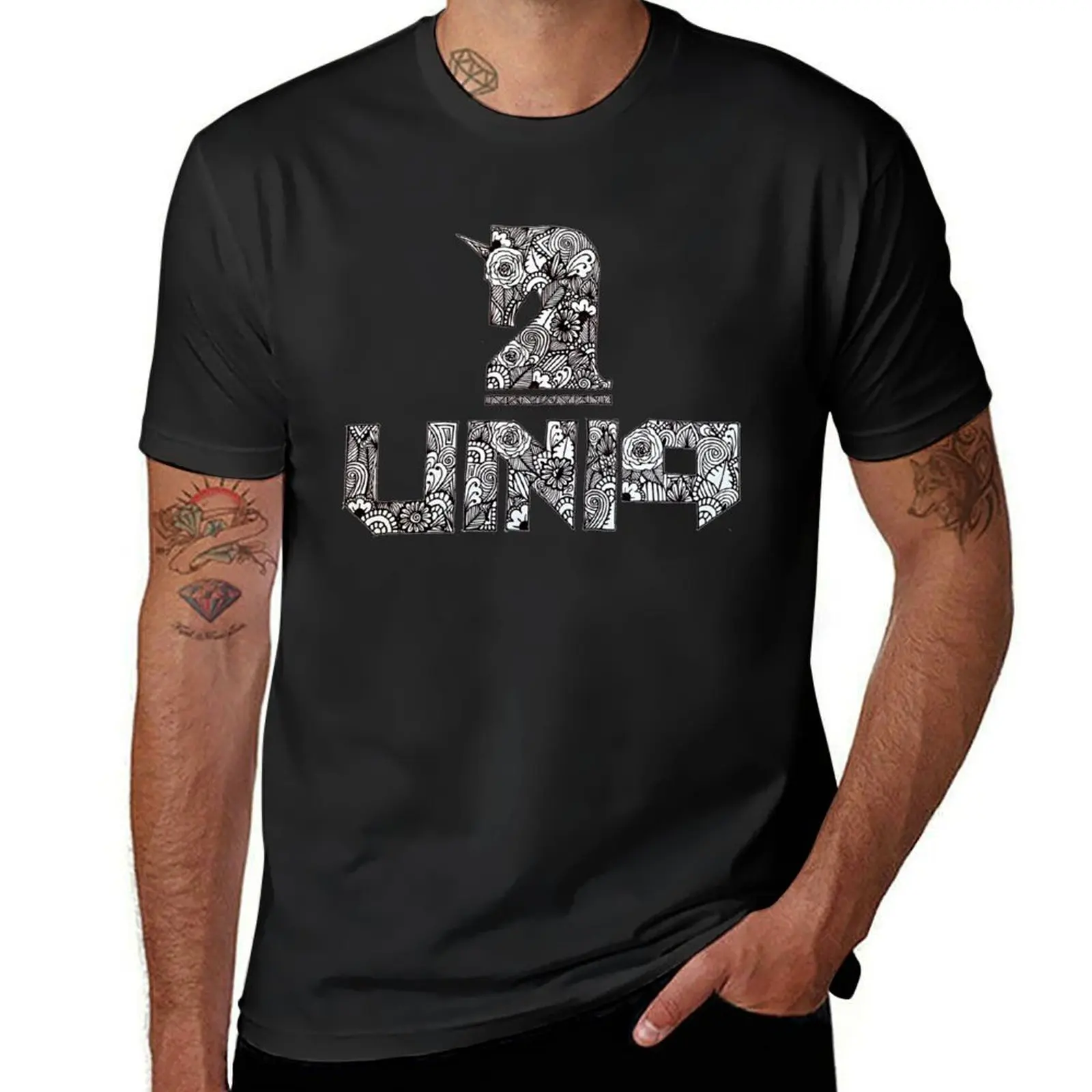 Zentangle-Camiseta de algodón con logo UNIQ para hombre, blusa de gran tamaño de secado rápido para fanáticos del deporte