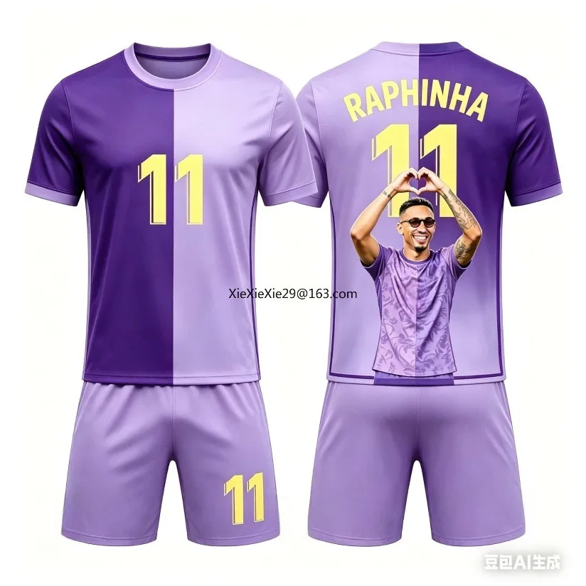 Neue beliebte Fan-Edition Rafinha # 11-teiliges Fußball-Set AI für Erwachsene und Kinder, Sommer-Trainings-T-Shirt und Shorts, Eltern-Kind-Größen erhältlich – Detail 5