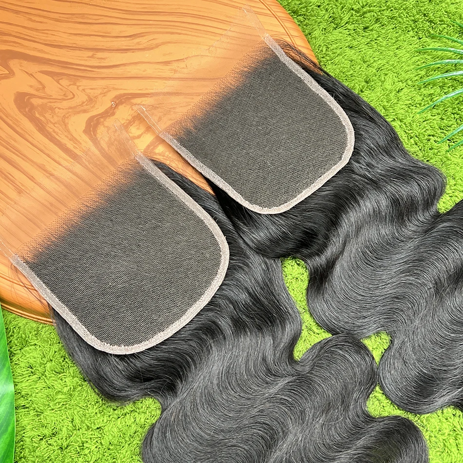 5x5 HD Transparent Lace Closure Body Wave Human Hair Preplucked Bleached Knots 1B Natural Black Color Invisible Lace Virgin Hair