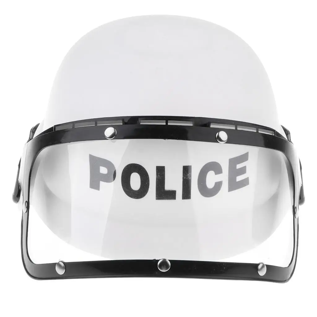 

Kids Police Riot Helmet, Cop Motorcycle Visor Hat Fancy Dress