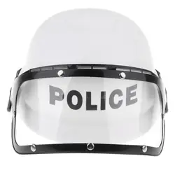 Kids Police Riot Helmet, Cop Motorcycle Visor Hat Fancy Dress