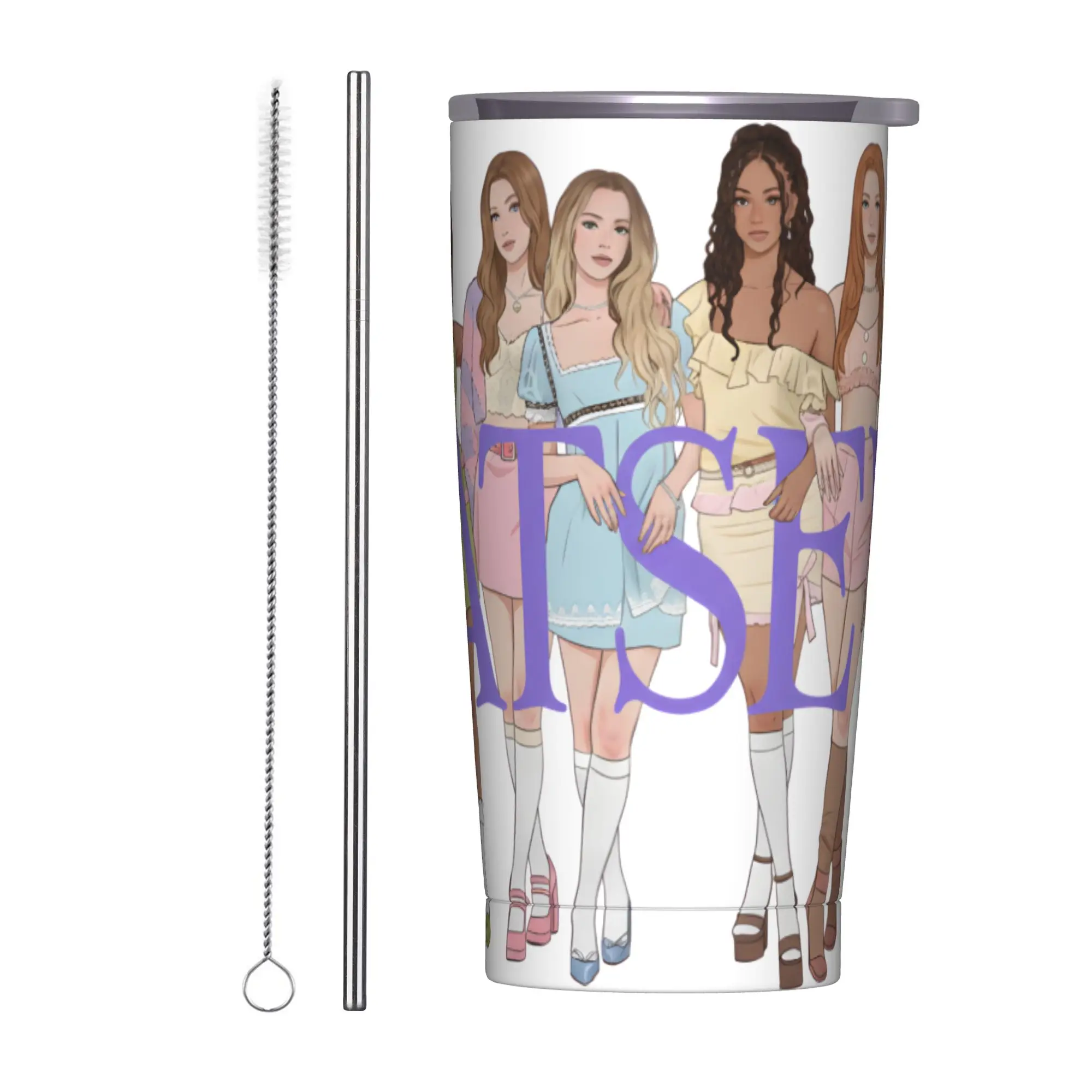 Stainless Steel Tumbler Katseye Kpop Girl Group Thermal Mug  Portable Hot Drinks Mugs Cup Travel Water Bottle