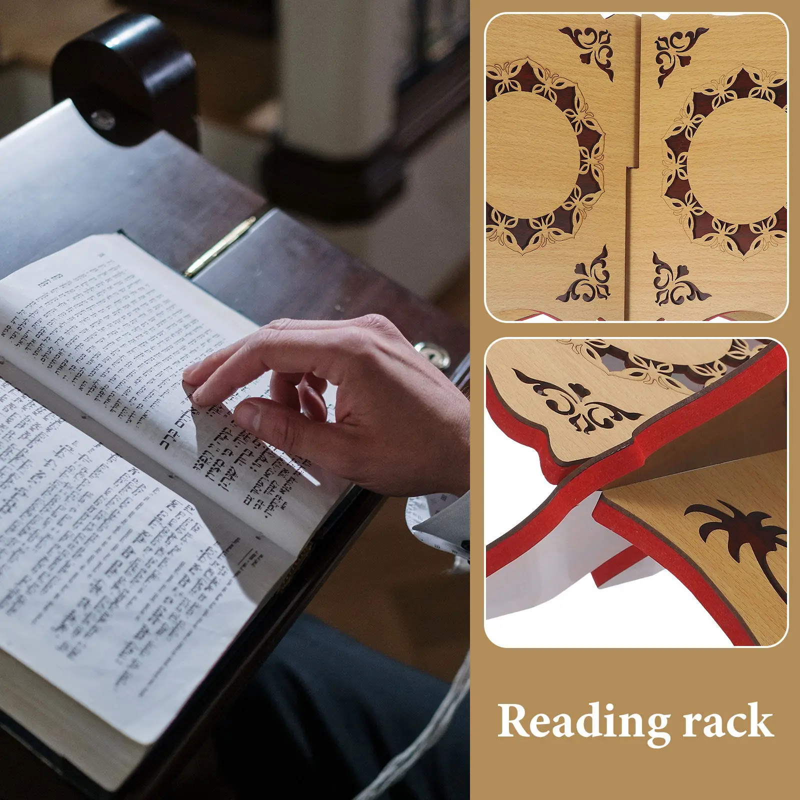 

Bible Reading Stand Wooden Detachable Reading Rack Desk Book Stand Classical Book Holder for Students Believers Painters Home