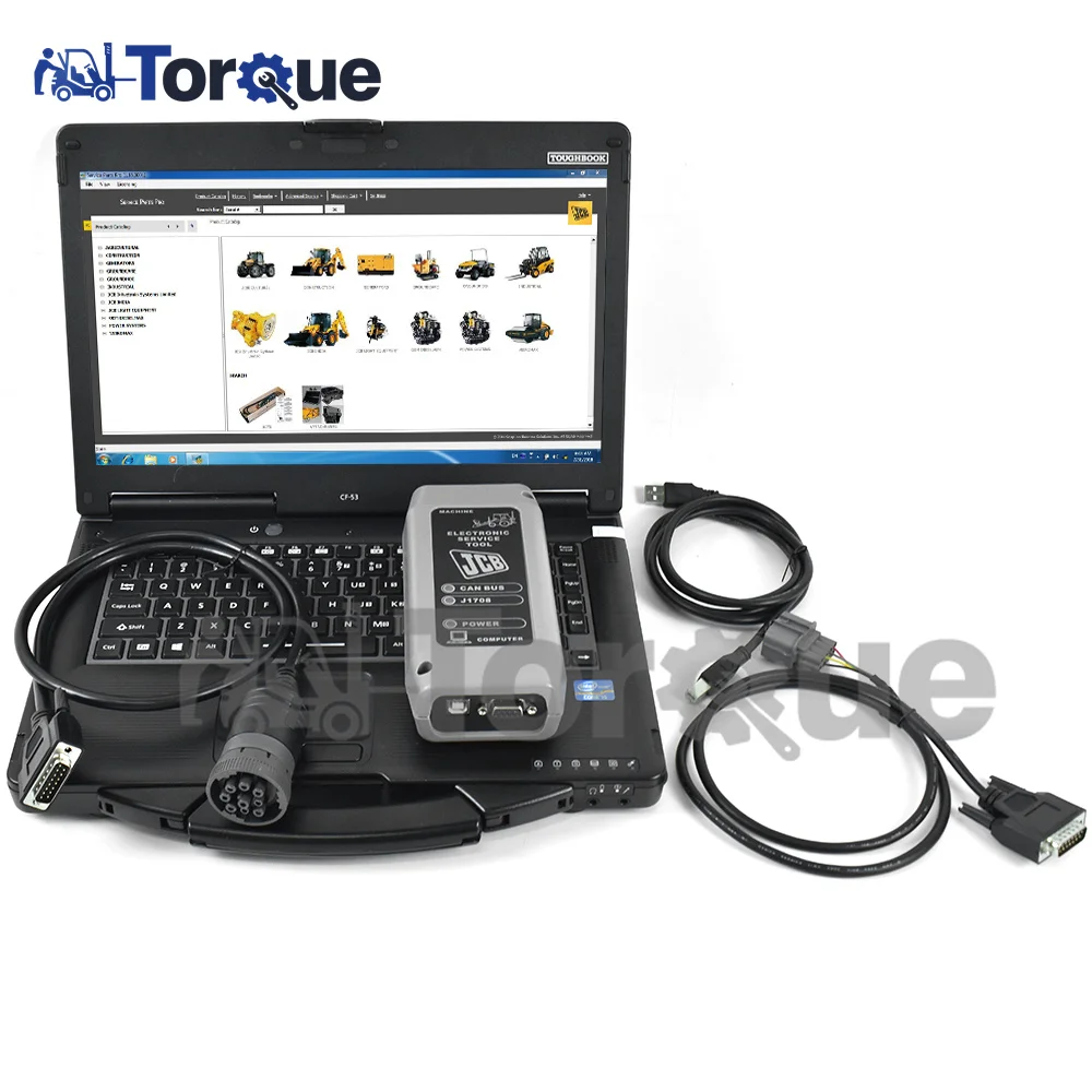 for JCB Service DLA Parts pro SPP canbus J1708 JCB Service Master for Excavator Heavy duty truck diagnostic scanner+CF53 Laptop