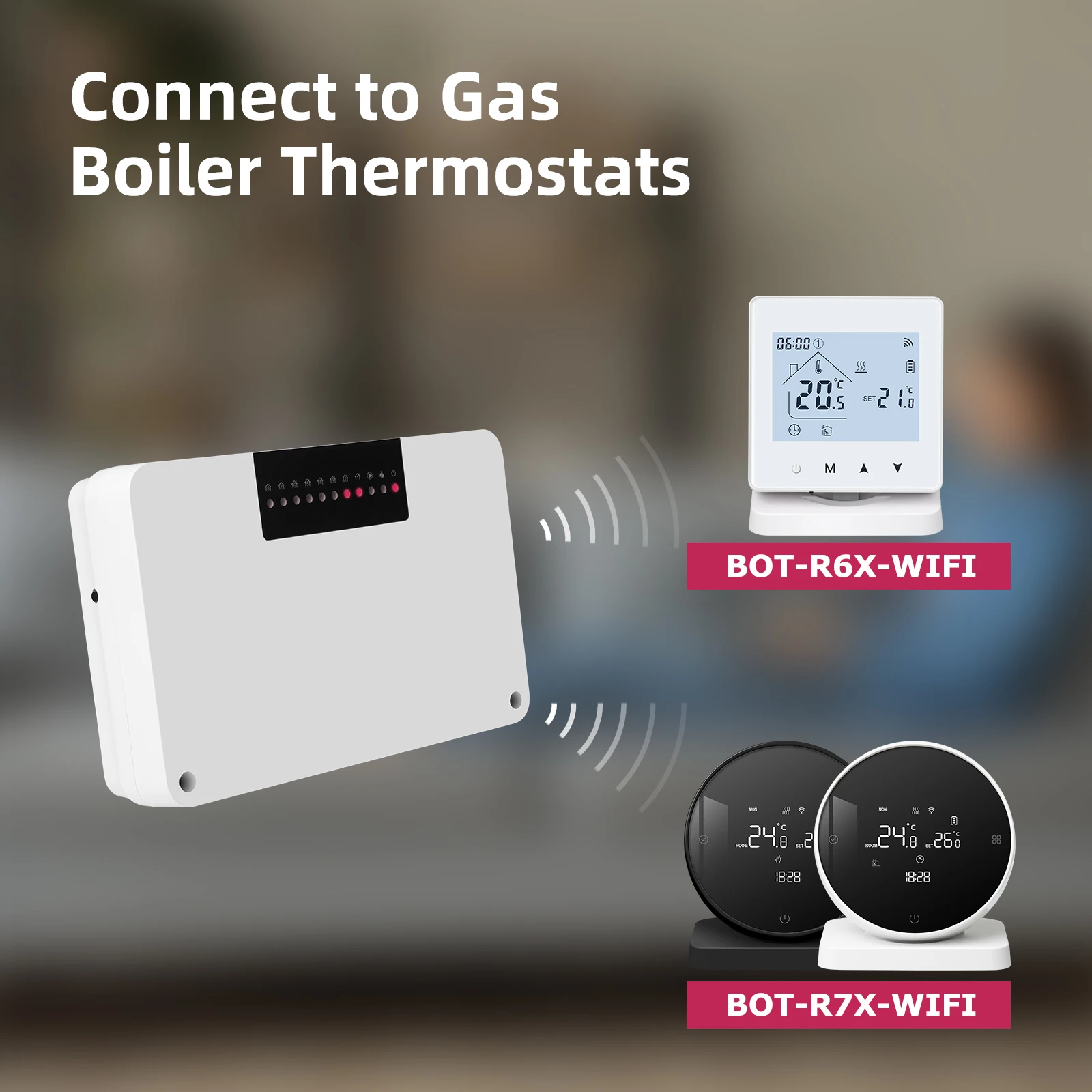 Beok wireless Thermostat Controller Heating Wifi Smart Home 8-Channel Heating System for Gas Boiler Water Floor Actuator