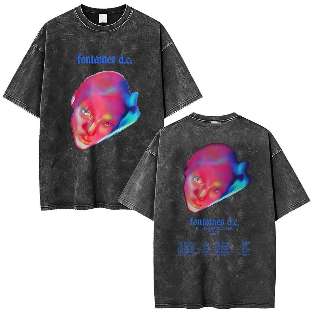 Fontaines D.C.Dopamine Chamber EU and UK Tour 2026 Vintage Washed T-Shirt Men Women Clothing Fashion Cotton Short Sleeve T Shirt