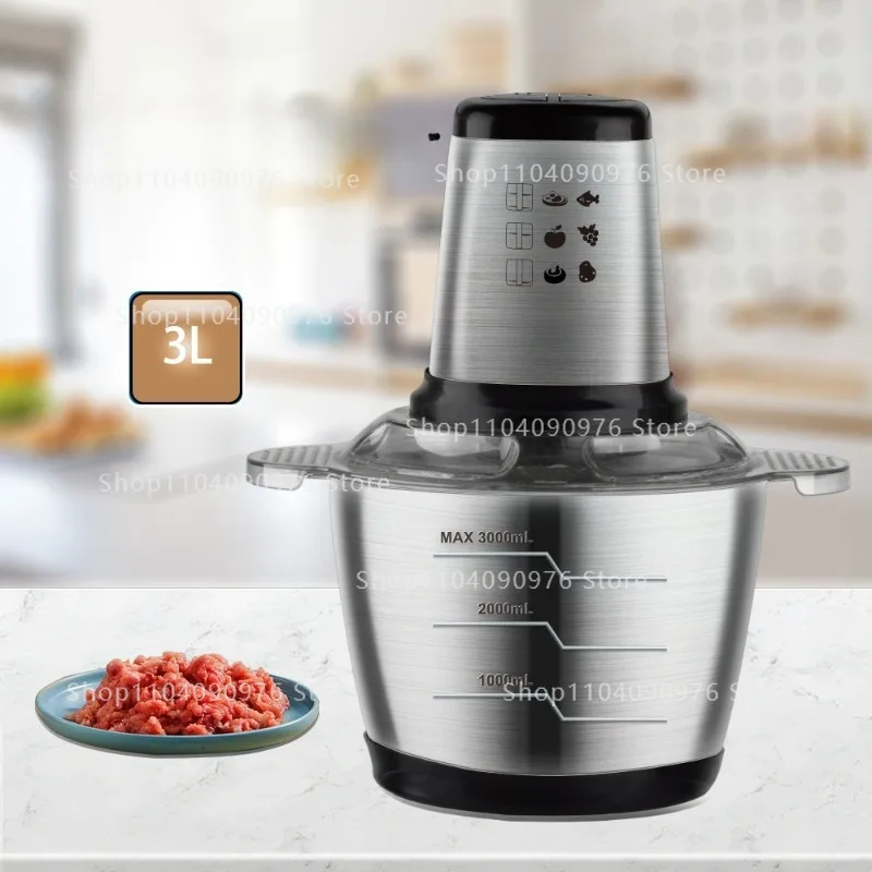 3L Large Capacity Stainless Steel Electric Meat Grinder Multifunctional Semi Automatic Kitchen Machine