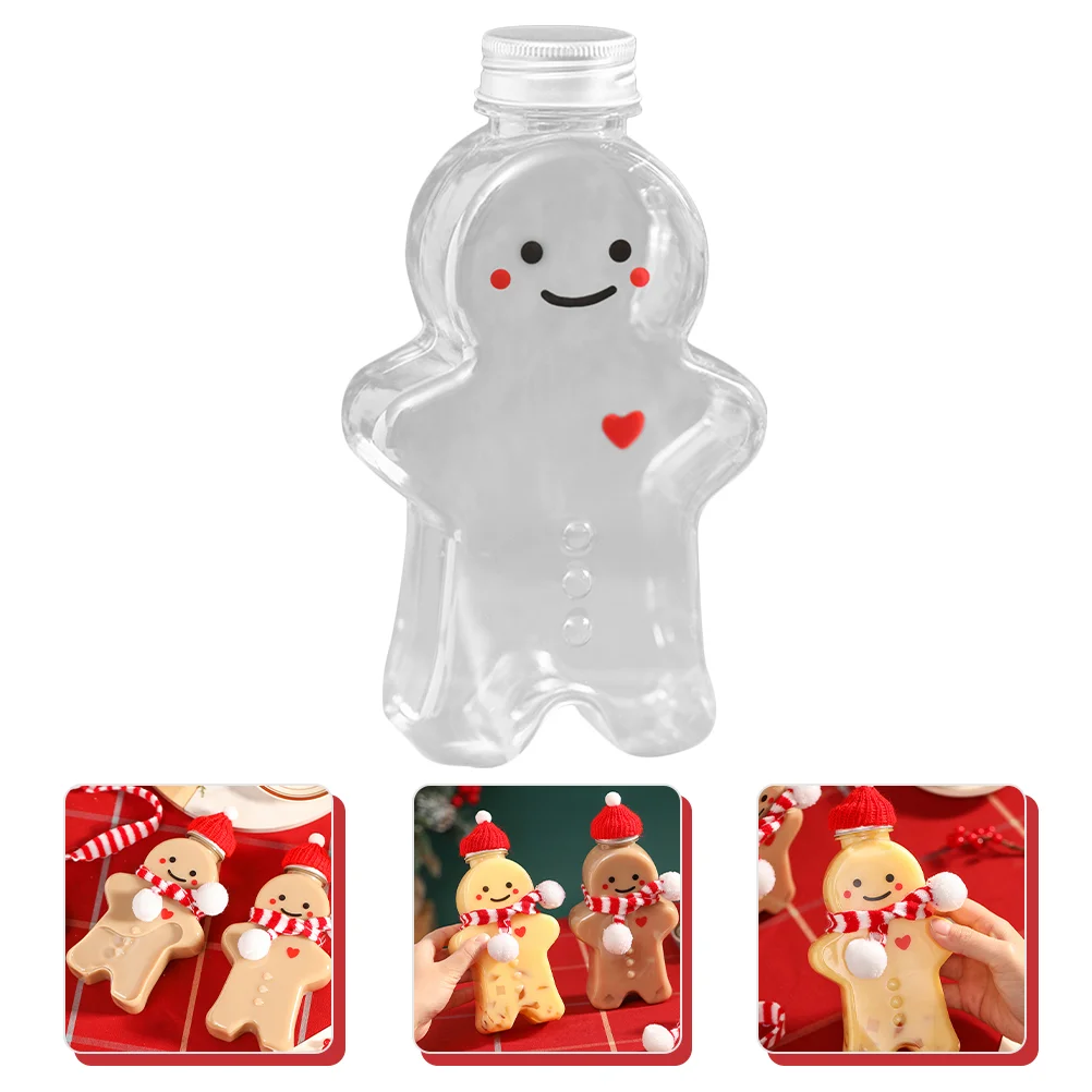 3 Pcs Self Made Juice Bottle Child Gingerbread Man Small Empty Bottles The Pet with Caps