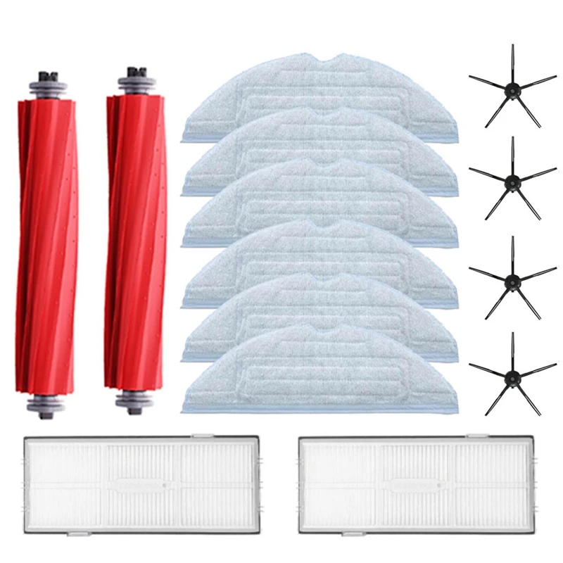 For Roborock S7 Parts Of Washable Filter Main Brush Mop Cloth Side Brush Bracket Robot Vacuum Cleaner Accessories-14Pcs
