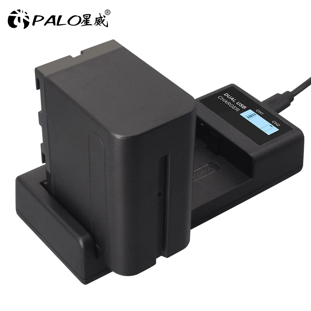 PALO NP-F970 NP-F960 Battery Charger LCD Dual Charger for Sony NP F970 F960 F550 F570 camera battery