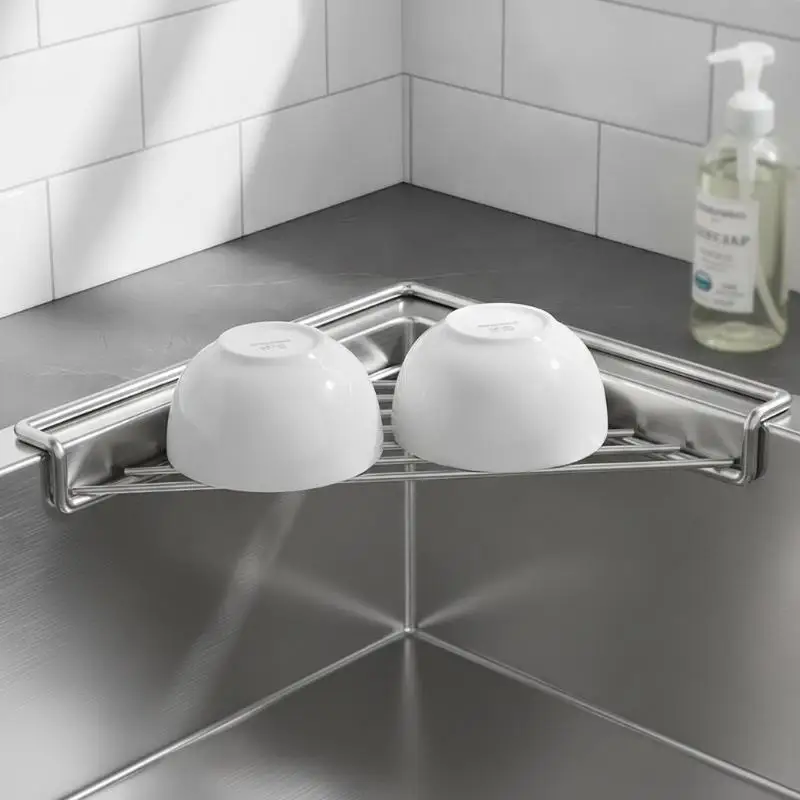 1PC Stainless Steel Kitchen Sink Organizer Multifunctional Faucet Drain Basket Easy Install for Soap Sponge Rag Kitchen Use