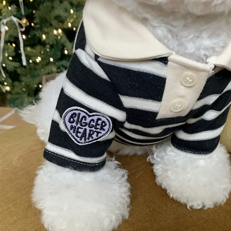 Dog Polo Shirt Puppy Summer Clothes Fashion Striped Collar Shirt for Dogs Cat T Shirt Chihuahua Bichon French Bulldog Pet Vest